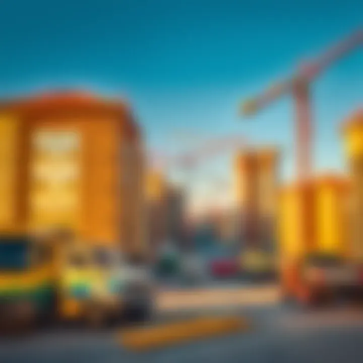 Construction activity illustrating urban development in Warqa 2