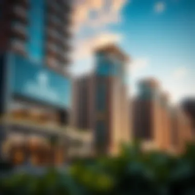 Modern commercial buildings in Warqa 2 reflecting growth