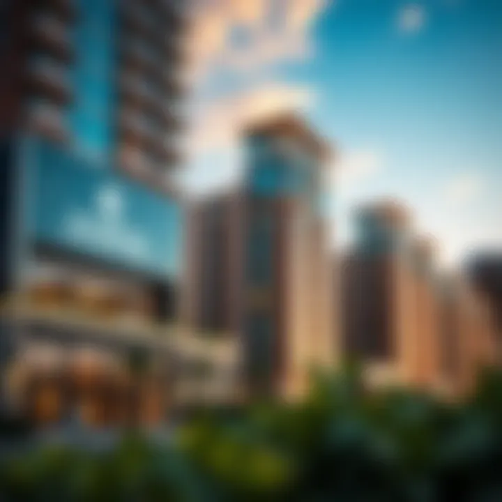 Modern commercial buildings in Warqa 2 reflecting growth