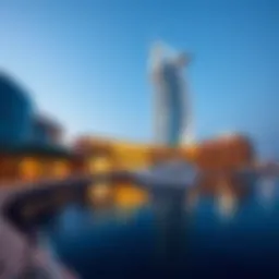 Stunning waterfront view of Yas Water Edge showcasing its architectural elegance